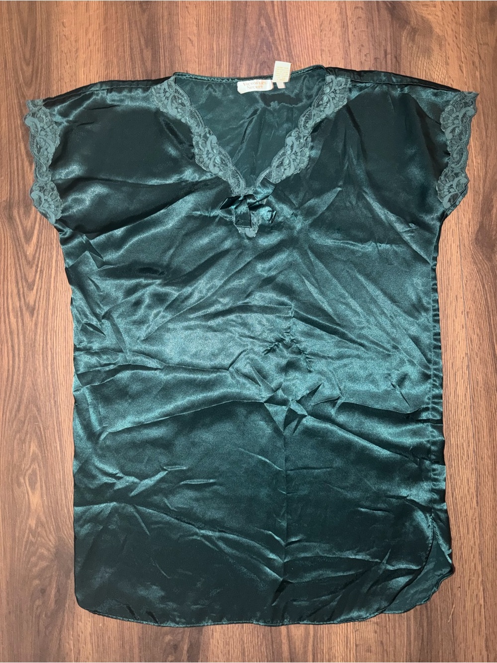 Vintage Victoria Secret Gold Label Emerald Nightgown Size Medium